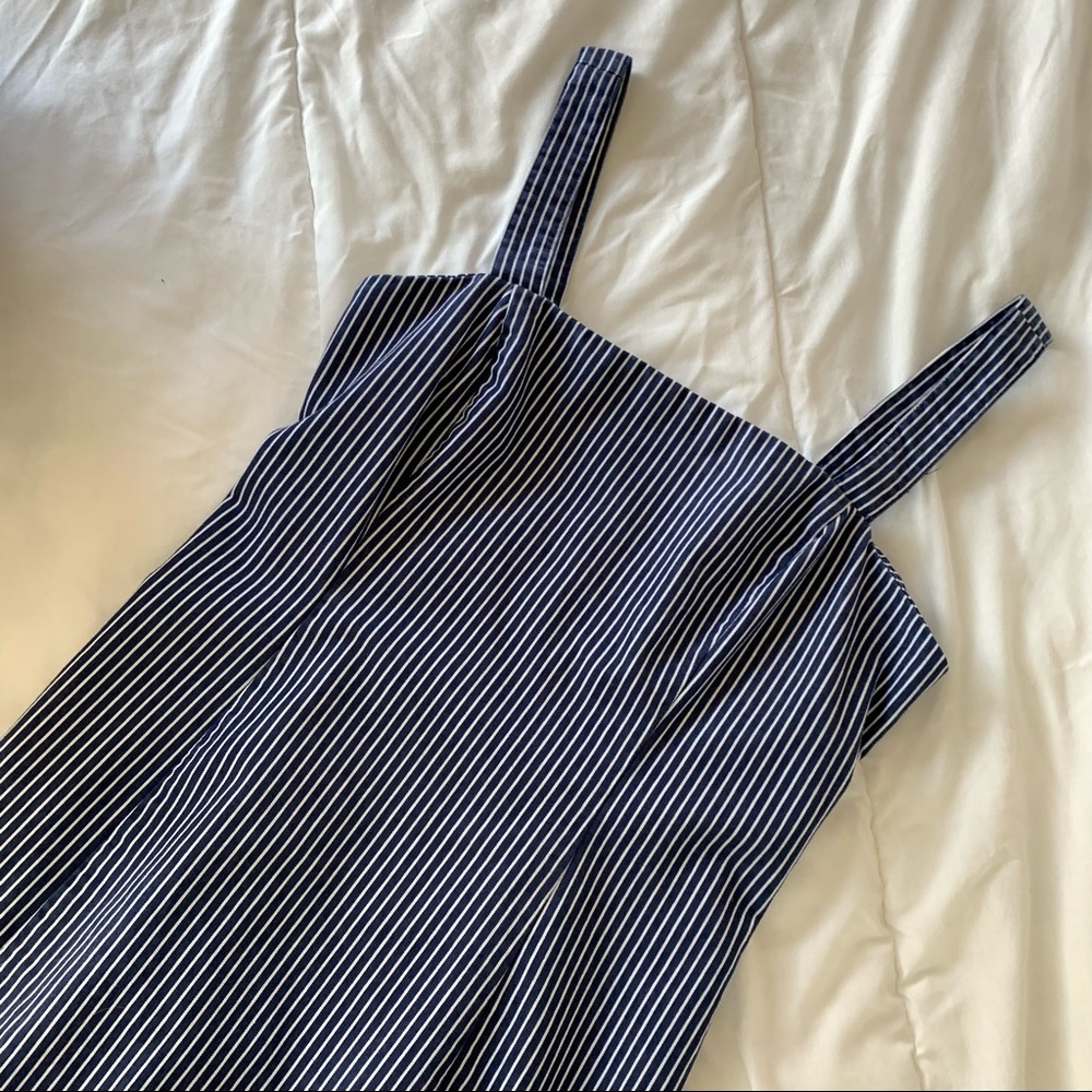 Striped Mini Sundress / blue and white